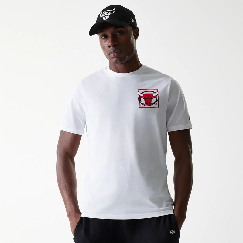 Chicago Bulls NBA Photographic Print White T-Shirt XS