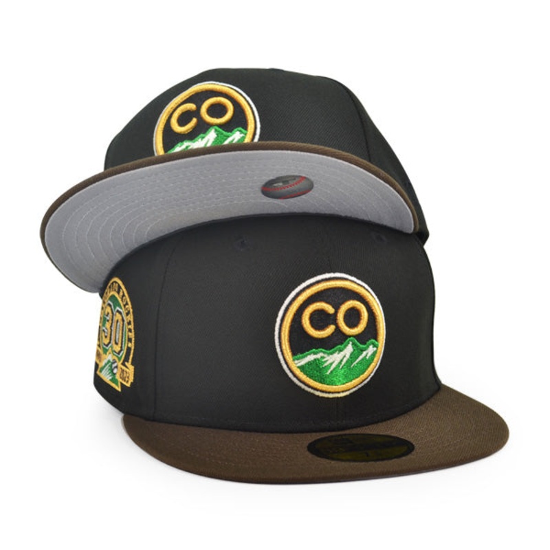 Colorado Rockies 30th Anniversary Exclusive New Era 59Fifty Fitted Hat – Black/Walnut 6 7/8