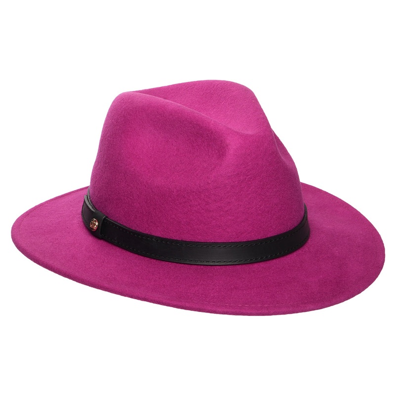 Failsworth Hats Classic Showerproof Wool Felt Fedora Hat – Fuchsia Small/Medium