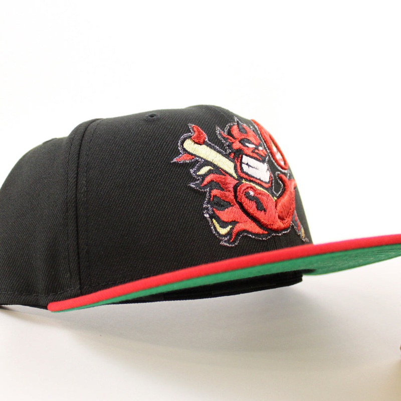 Hellrazors New Era 59Fifty Fitted Hat (Black Scarlet Red Green Under Brim) 6 7/8