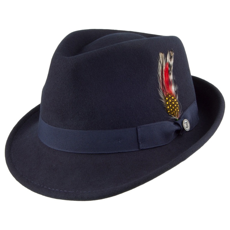 Jaxon & James Detroit Trilby Hat – Navy Blue S