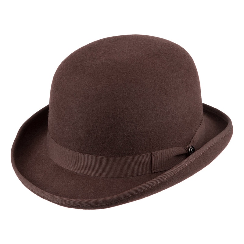 Jaxon & James Wool Felt English Bowler Hat – Brown S