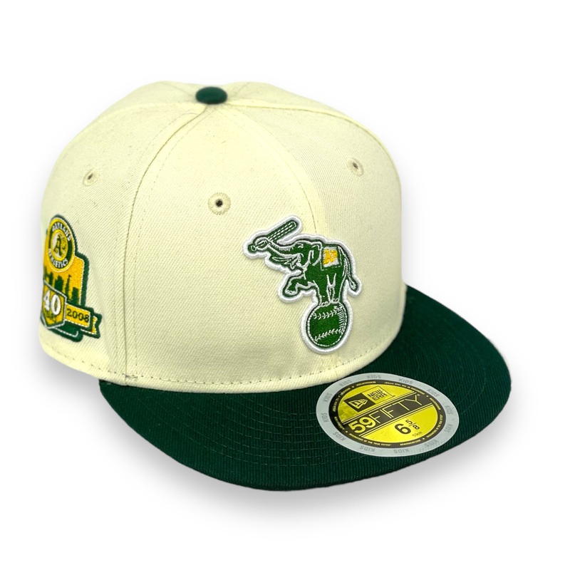“KIDS”- OAKLAND ATHLETICS (OFF-WHITE)  “40TH ANNIVERSARY” NEW ERA 59FIFTY FITTED  (A-GOLD UNDER VISOR) 63/8