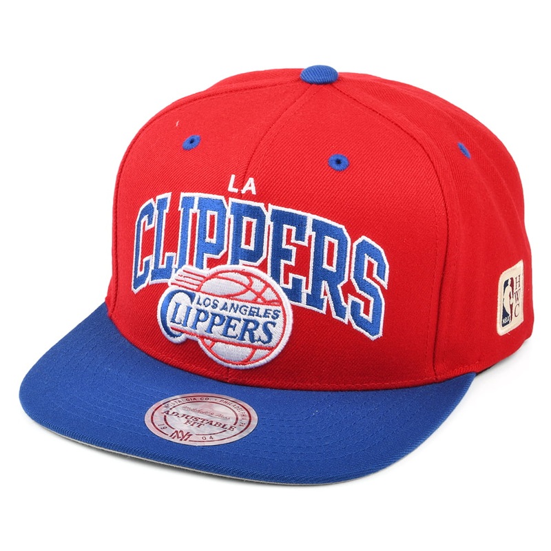 Mitchell & Ness L.A. Clippers Snapback Cap – NBA HWC Team Arch – Red-Royal Adjustable
