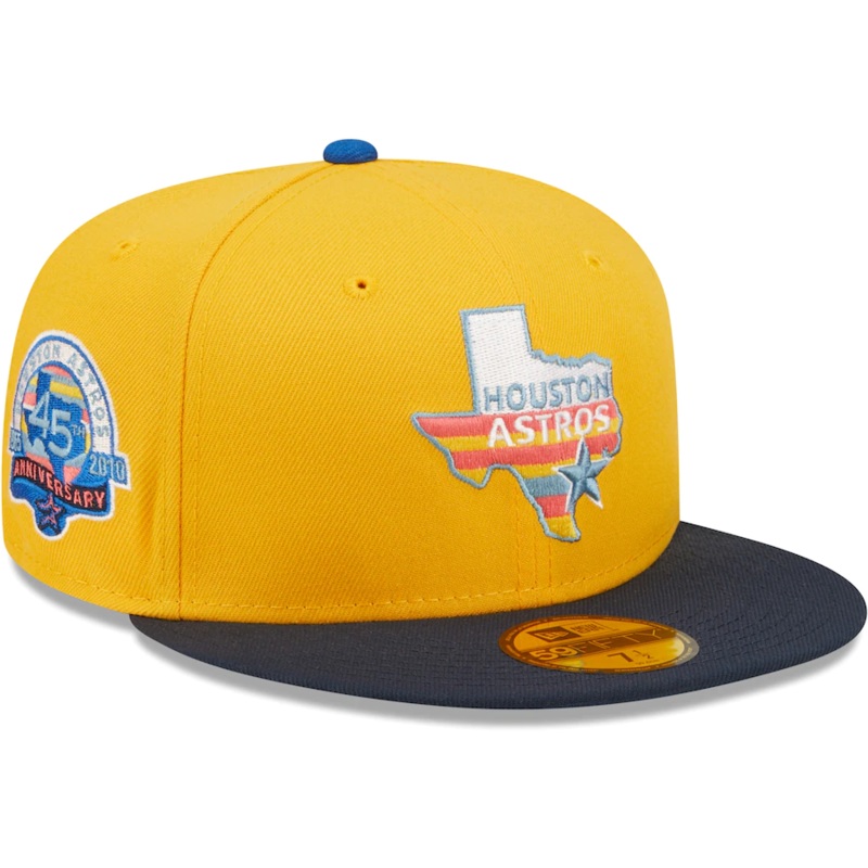 New Era Houston Astros Gold/Azure 45th Anniversary Undervisor 59FIFTY Fitted Hat