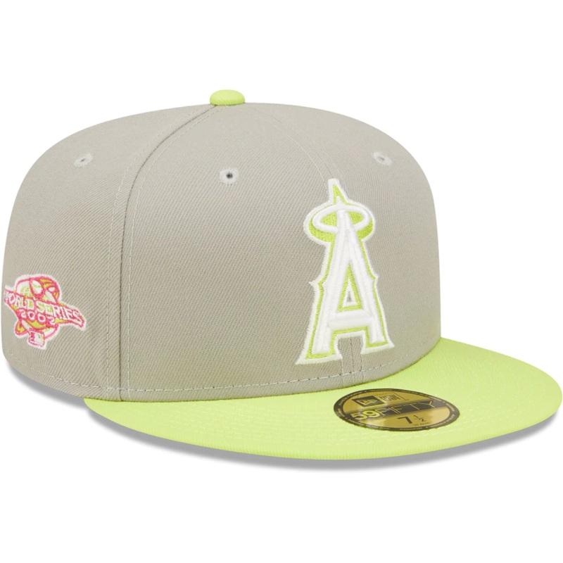 New Era Los Angeles Angels Gray/Green 2002 World Series Cyber 59FIFTY Fitted Hat