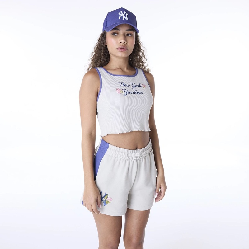 New York Yankees Womens MLB Floral Cream Vest XS