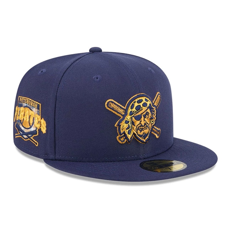 Pittsburgh Pirates MLB Pattern Undervisor Dark Blue 59FIFTY Fitted Cap 6 7/8