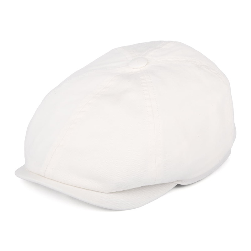 Stetson Hats Cotton Twill Newsboy Cap – White 55