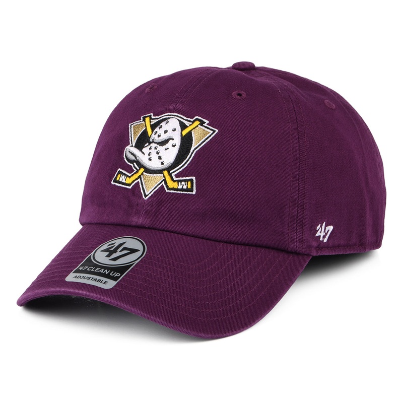 47 Brand Anaheim Ducks Baseball Cap – NHL Clean Up – Burgundy Adjustable