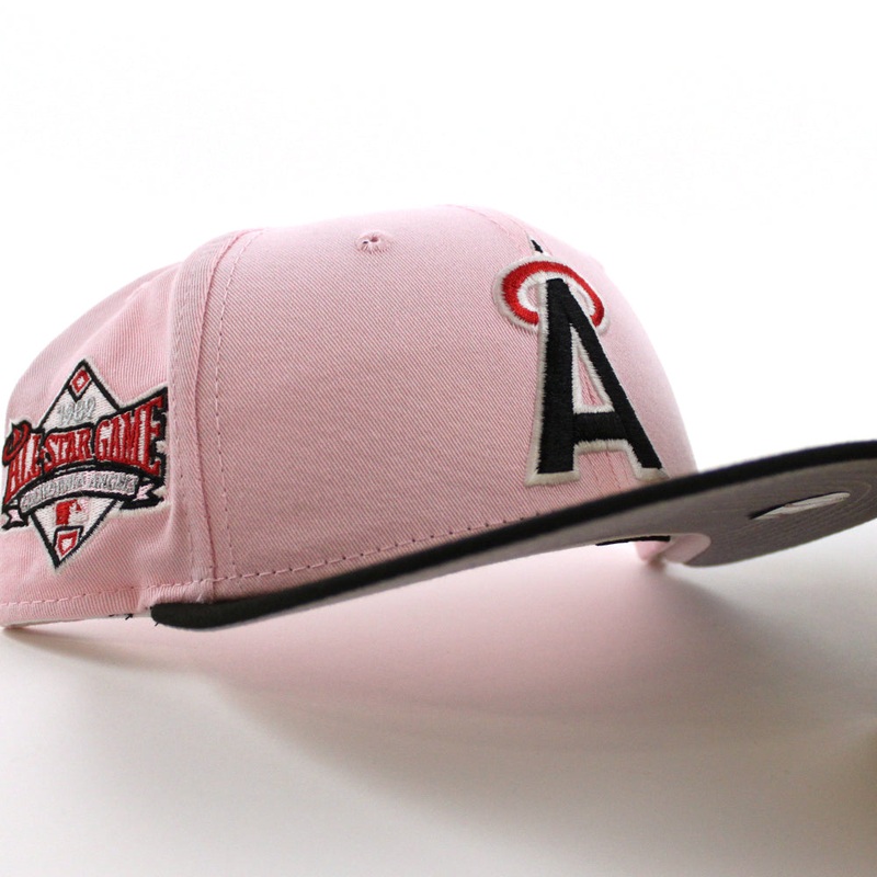 Anaheim Angels 1989 All-Star Game New Era 59Fifty Fitted Hat (GITD Pink Black Visor Grey Under Brim) 7