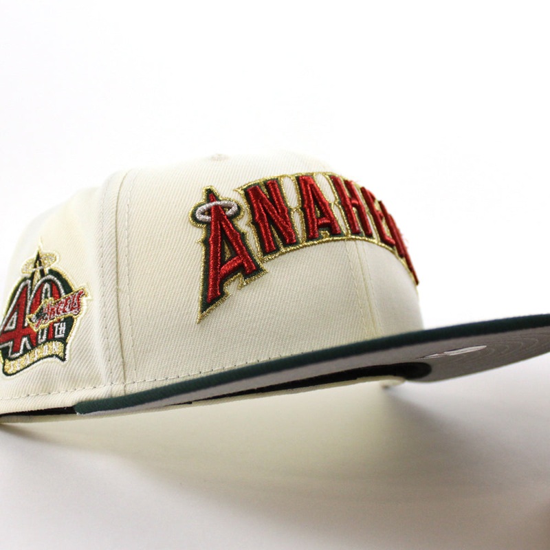 Anaheim Angels 40th Season New Era 59Fifty Fitted Hat (Chrome White Green Gray Under Brim) 6 7/8