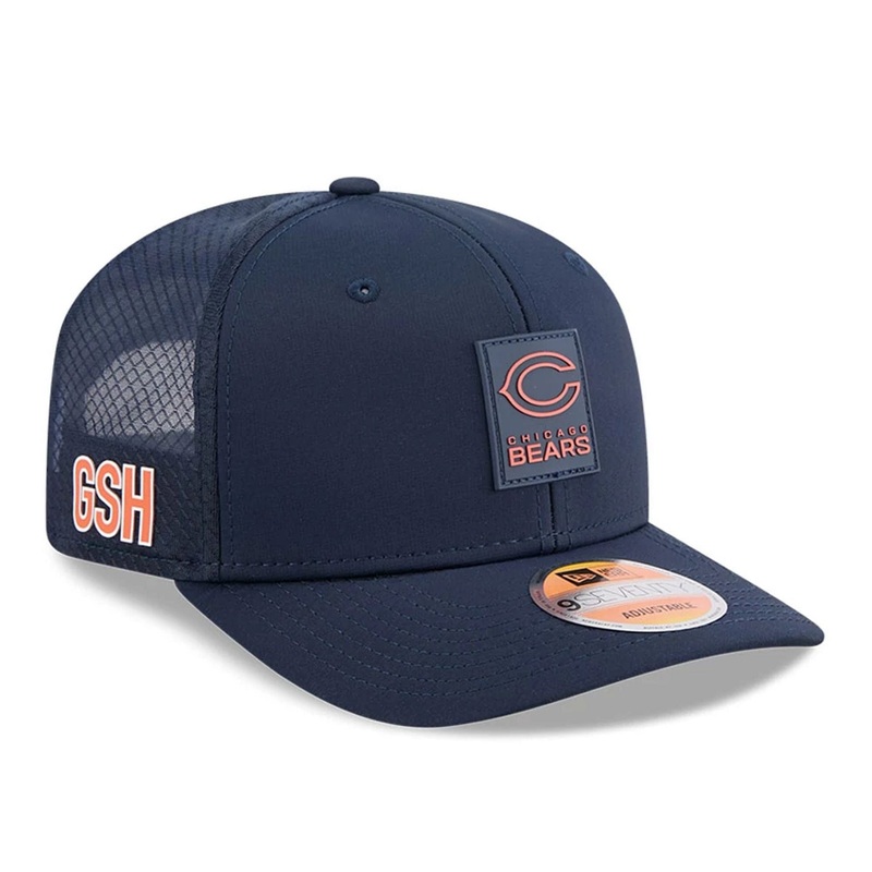 Chicago Bears NFL Sideline 2025 Navy 9SEVENTY Trucker Stretch Snap Adjustable Cap OSFM
