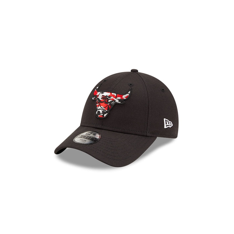 Chicago Bulls 9FORTY Kids Wild Camo Black Cap NE-CHILD