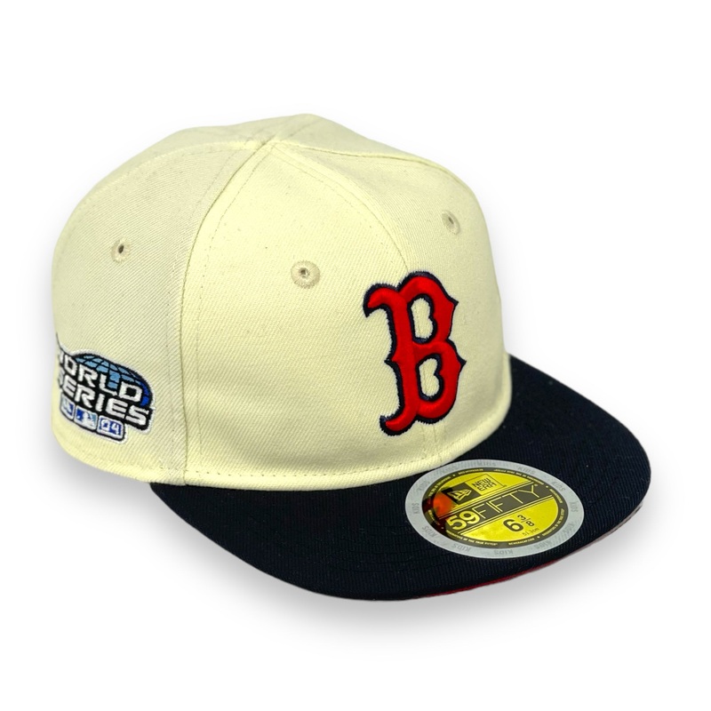 “KIDS” BOSTON REDSOX (OFF-WHITE) (2004 WORLDSERIES) NEW ERA 59FIFTY FITTED (RED UNDER VISOR) 63/8