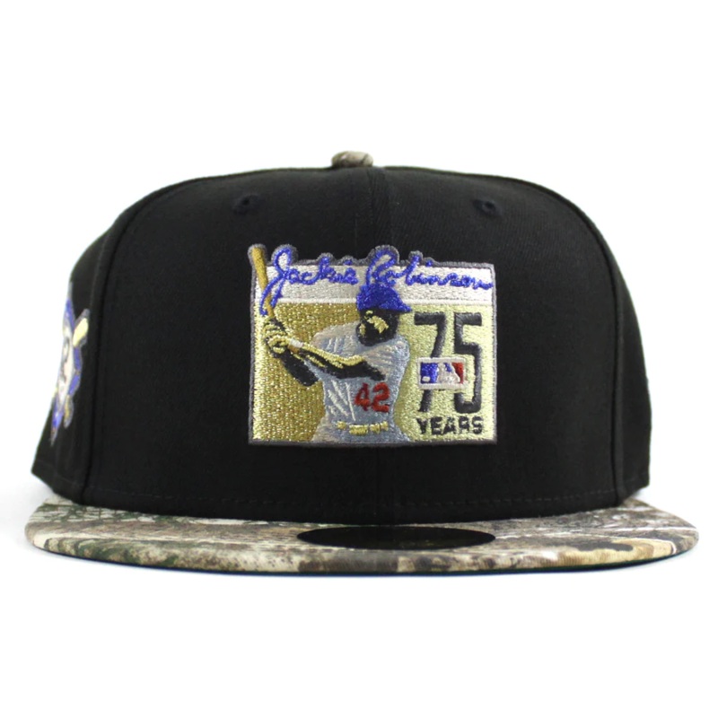 New Era Brooklyn Dodgers 42 Jackie Robinson Black/Realtree 59FIFTY Fitted Hat
