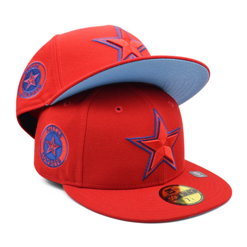 New Era Dallas Cowboys Red/Royal Blue Wild Side Sky Bottom Undervisor 59FIFTY Fitted Hat