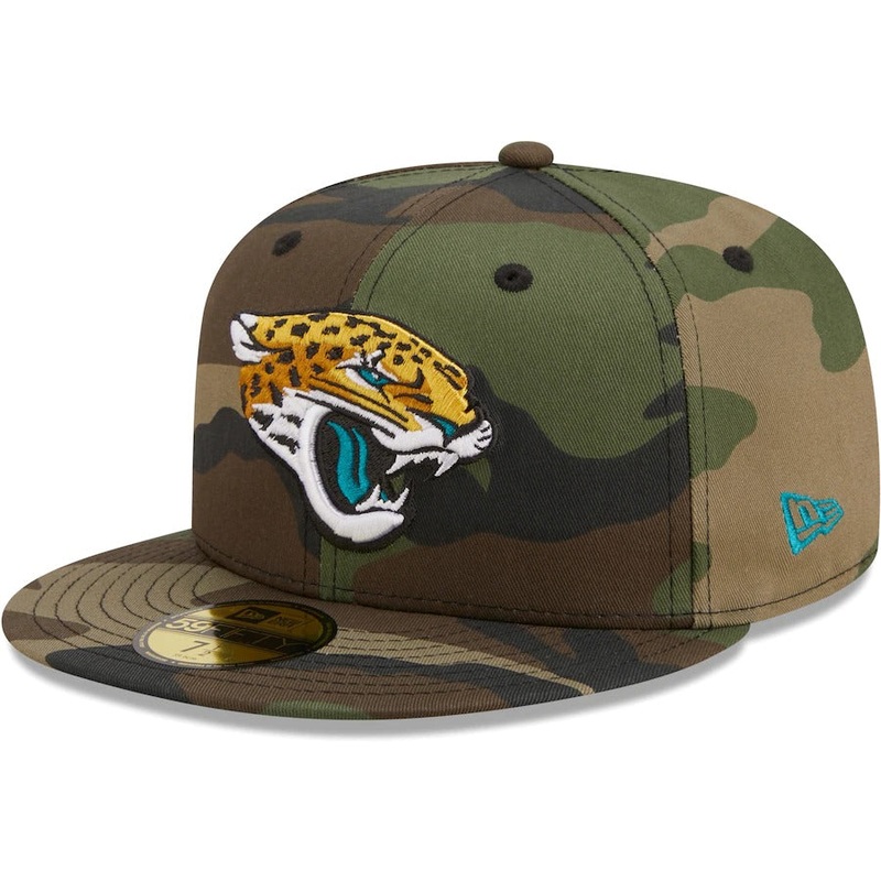 New Era Jacksonville Jaguars Camo Woodland 59FIFTY Fitted Hat