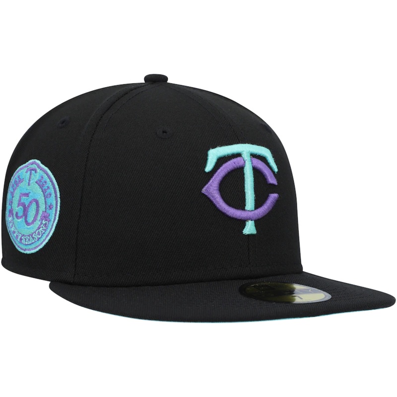 New Era Minnesota Twins 50th Anniversary Black Light 59FIFTY Fitted Hat