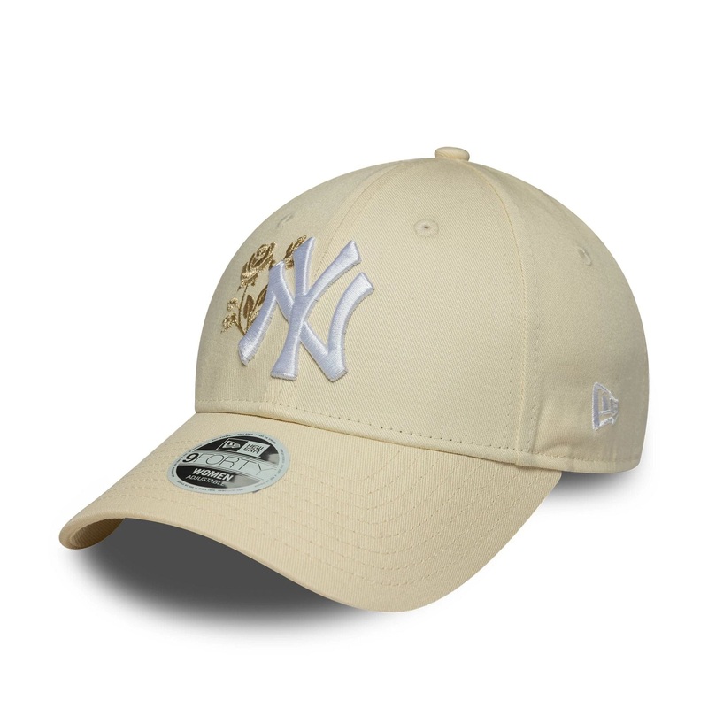 New York Yankees Womens MLB Rose Cream 9FORTY Adjustable Cap OSFM