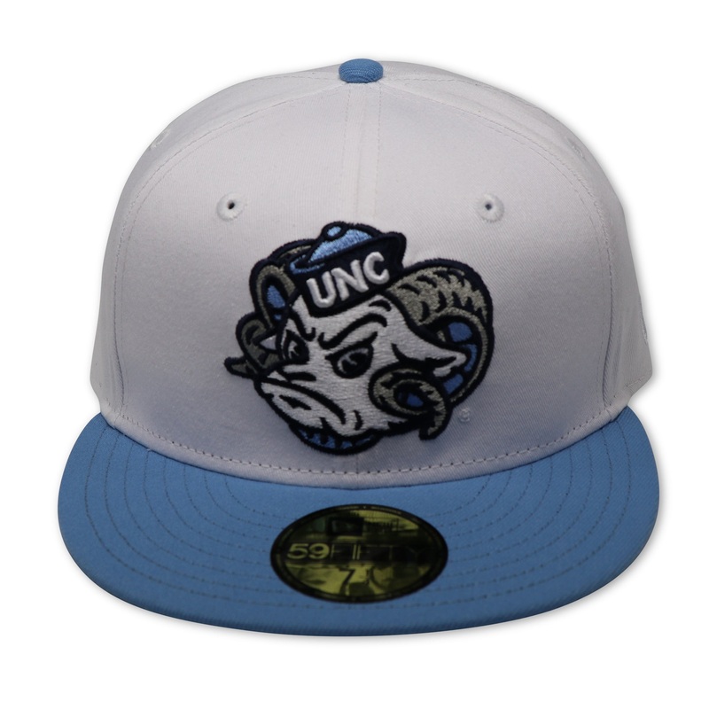 NORTH CAROLINA TAR HEELS (WHITE) NEW ERA 59FIFTY FITTED (GREY SUEDE UNDER VISOR) 67/8