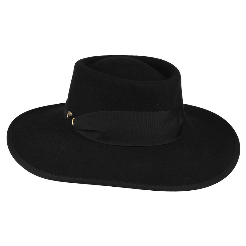 Scala Hats Wool Felt Gaucho Hat – Black 1-Size
