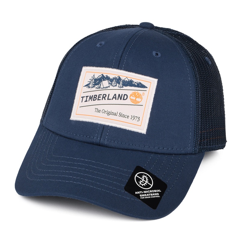 Timberland Hats Camping Patch Trucker Cap – Dark Denim Adjustable
