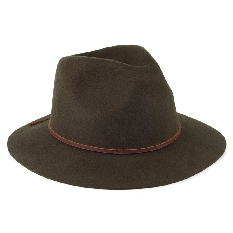 Brixton Wesley Fedora Hat – Moss-Brown Small-56cm