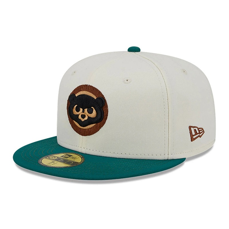 Chicago Cubs 59FIFTY Camp 16753 Stone/Green Cap 7