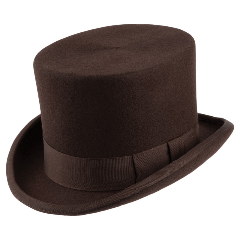 Denton Hats Wool Felt Top Hat – Brown S