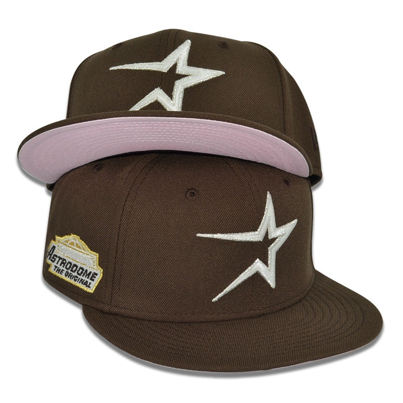 Houston Astros “PINKY STAR” Exclusive New Era 59Fifty Fitted Hat – Walnut/Pinky UV 6 7/8