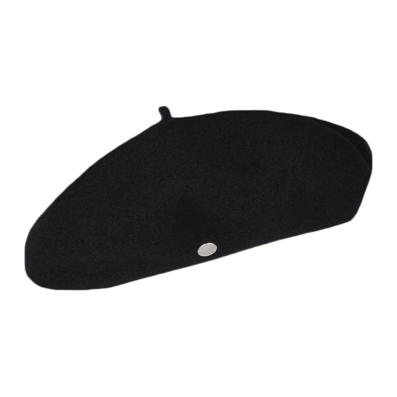 Hritage par Laulhre Hats Authentique Merino Wool Beret – Black 1-Size