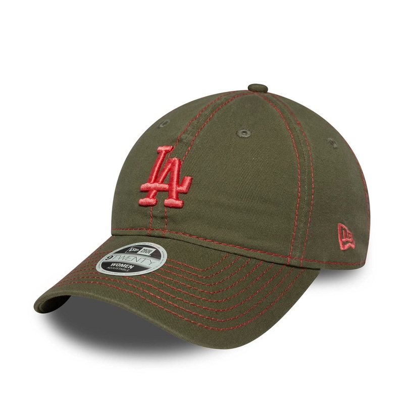 LA Dodgers Womens MLB Contrast Stitch Dark Green 9TWENTY Adjustable Cap OSFM