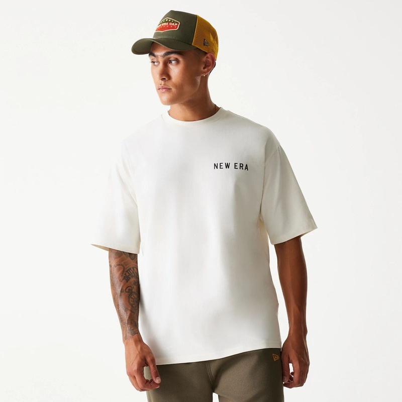 New Era Animal Graphic Open White Oversized T-Shirt XS