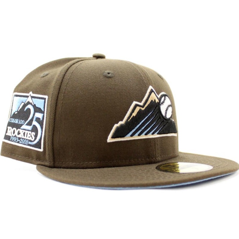 New Era Colorado Rockies Walnut/Sky Blue 25th Anniversary 59FIFTY Fitted Hat (Glow In The Dark))