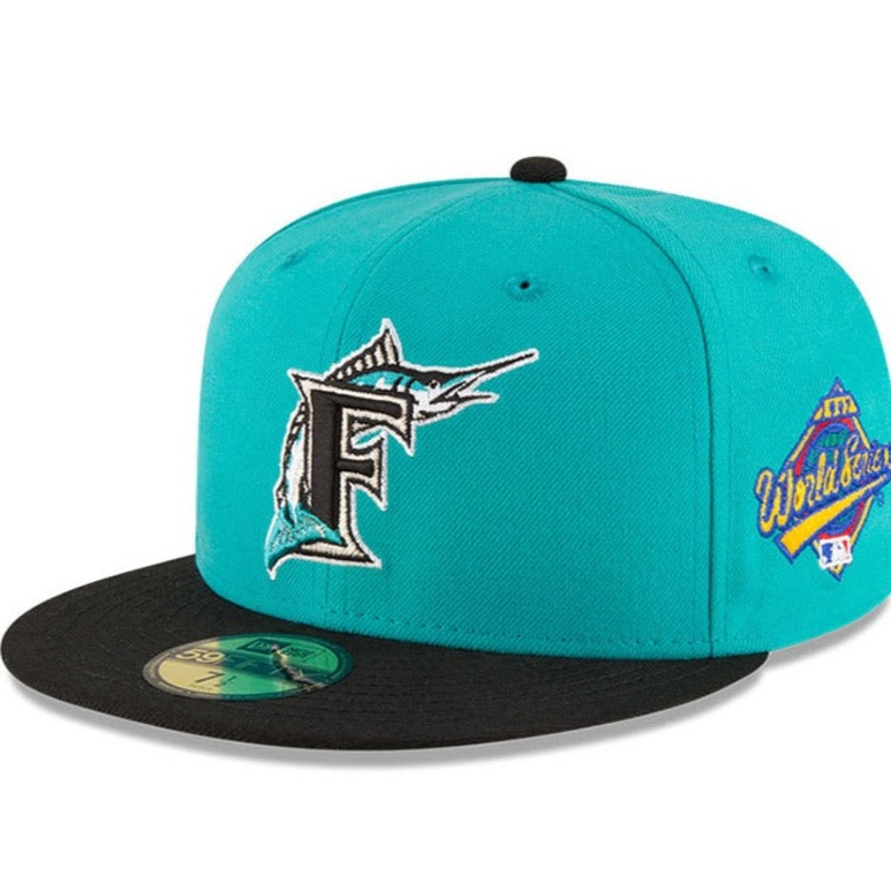 New Era Florida Marlins Teal 1997 World Series Side Patch 59FIFTY Fitted Hat