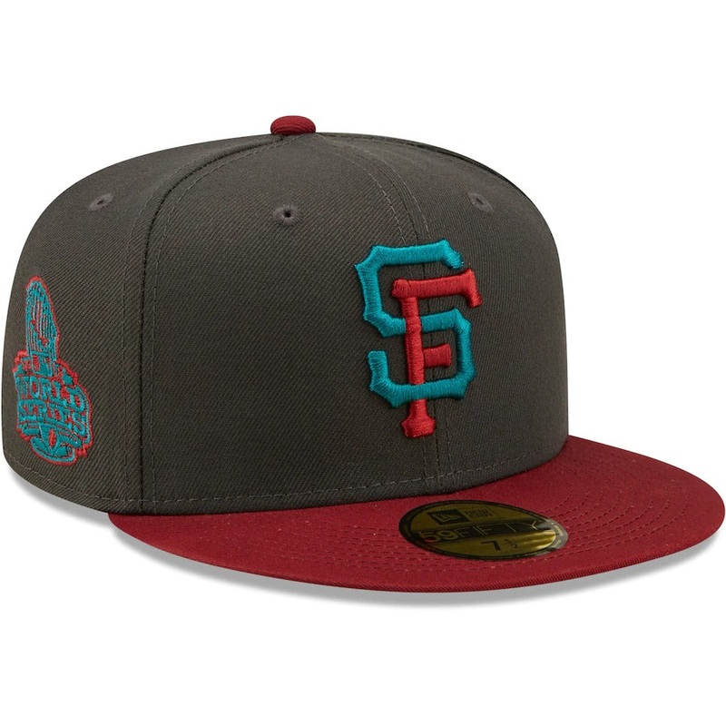 New Era San Francisco Giants Graphite/Cardinal 2012 World Series Titlewave 59FIFTY Fitted Hat