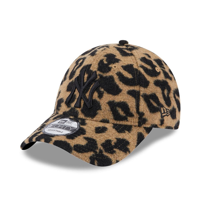 New York Yankees 9FORTY Womens Leopard Camel Cap One Size