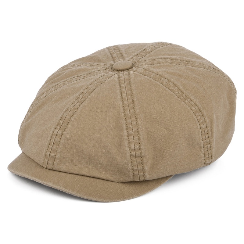 Stetson Hats Hatteras Washed Organic Cotton Newsboy Cap – Whisky 55