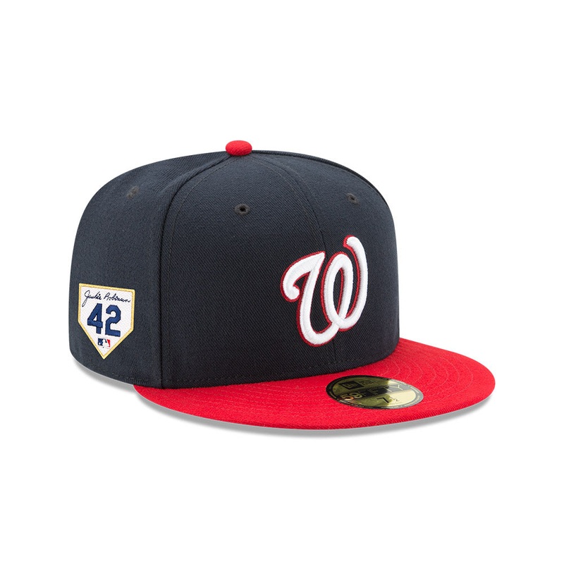 Washington Nationals Alternate New Era 2024 Jackie Robinson Day 59FIFTY Fitted Hat – Navy/Red 6 7/8