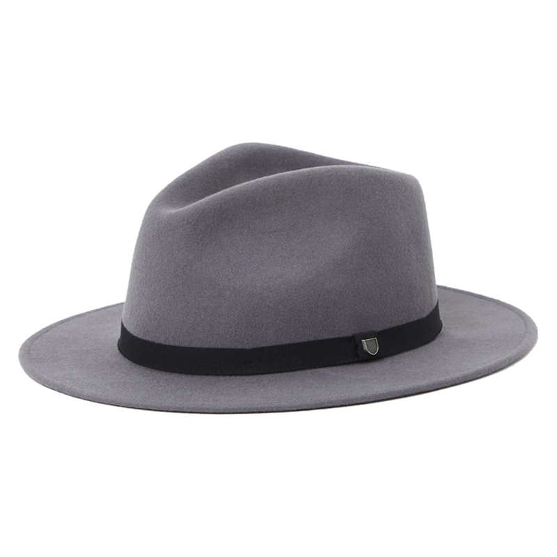 Brixton Hats Messer Packable Wool Felt Fedora Hat – Grey Small-56cm