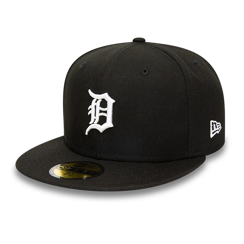 Detroit Tigers MLB Black and White 59FIFTY Fitted Cap 6 1/2