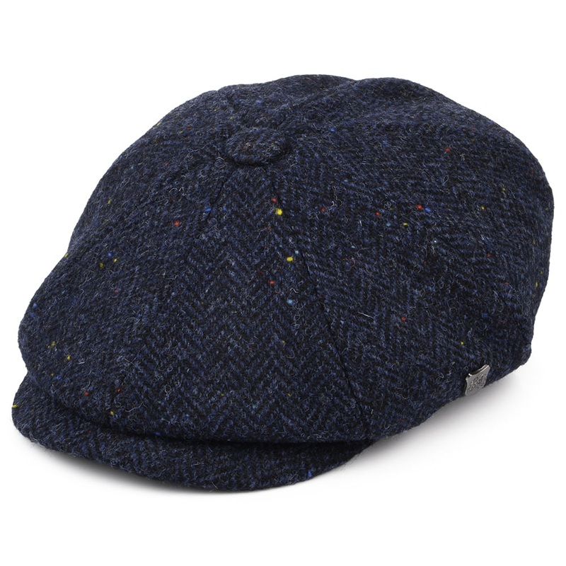Failsworth Hats Carloway HARRIS TWEED Newsboy Cap – Navy Blue 55