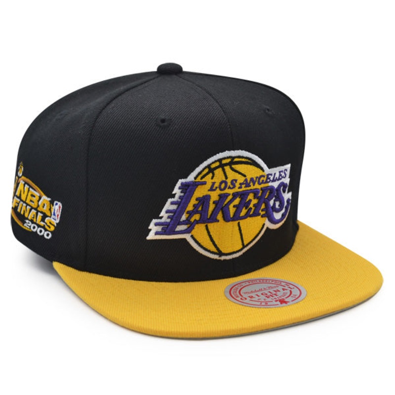 Los Angeles Lakers 2000 NBA Finals Champions Mitchell & Ness Snapback Hat – Black/Yellow