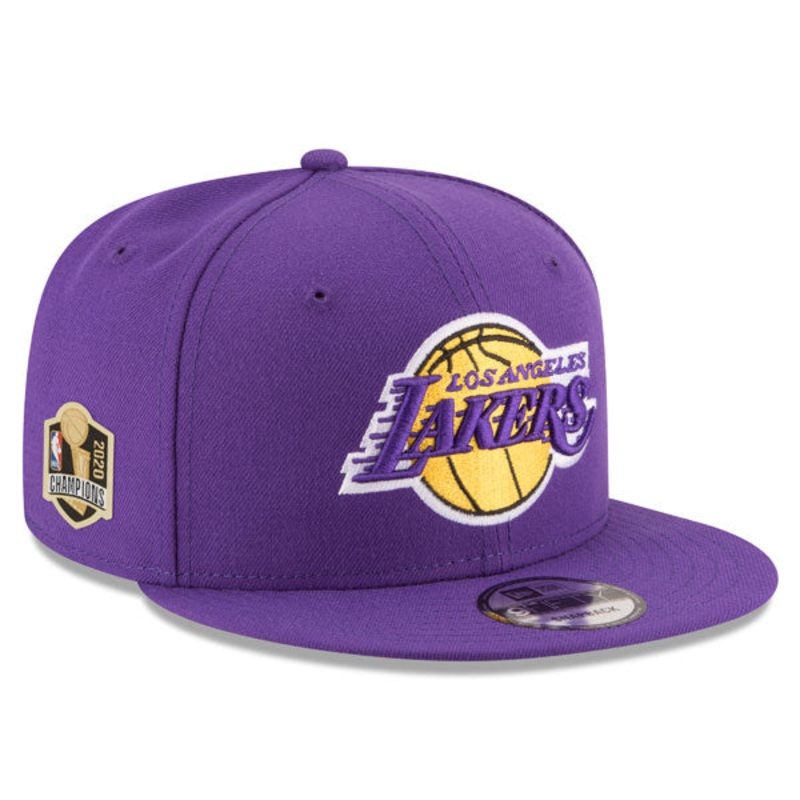 Los Angeles Lakers New Era 2020 NBA Champions Side Patch 9FIFTY Snapback Hat – Purple