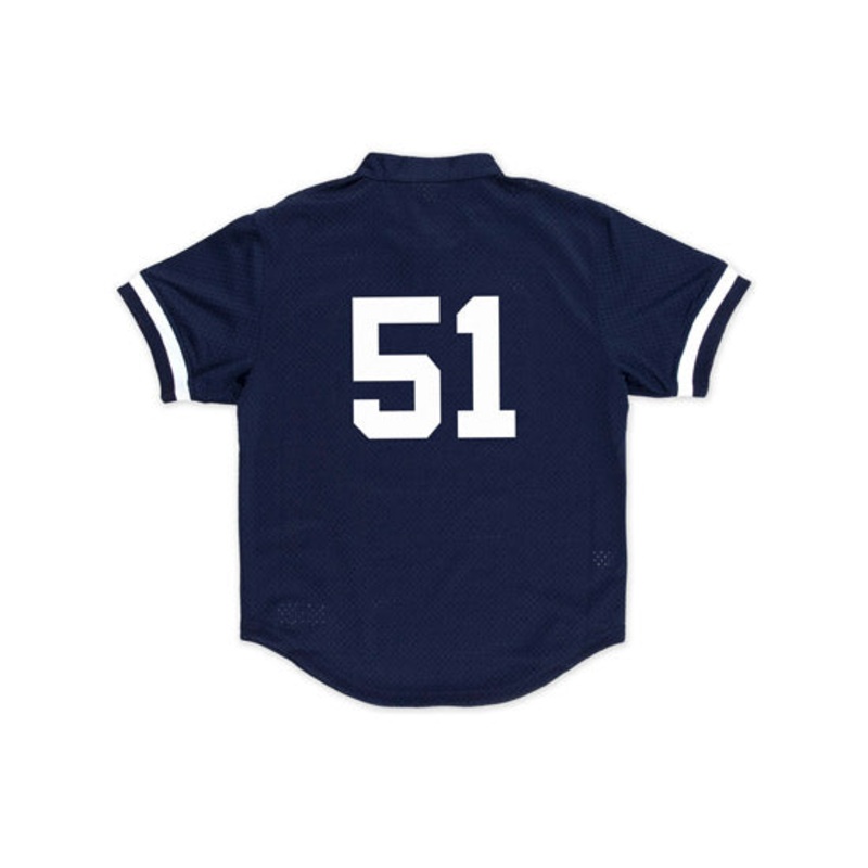 Mitchell & Ness #51 Bernie Williams Authentic New York Yankees 1995 Authentic Cooperstown Collection Mesh Batting Practice Jersey l