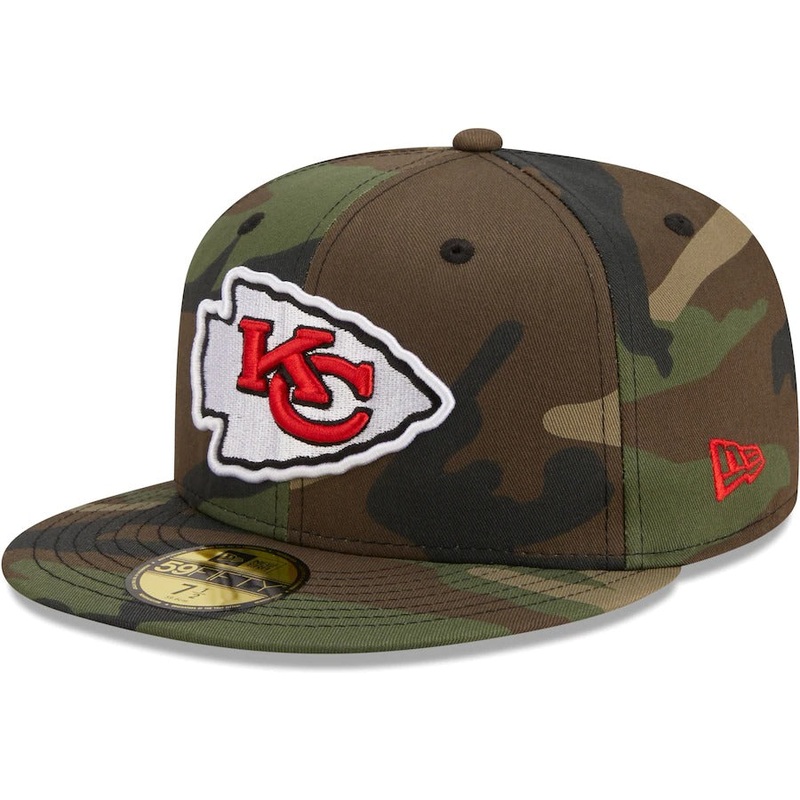 New Era Kansas City Chiefs Camo Woodland 2021 59FIFTY Fitted Hat