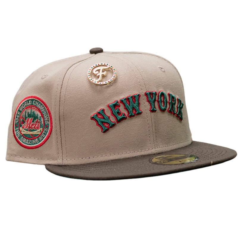 New Era x FAM New York Mets 1969 World Champions Camel/Walnut/Emerald Green 59FIFTY Fitted Hat