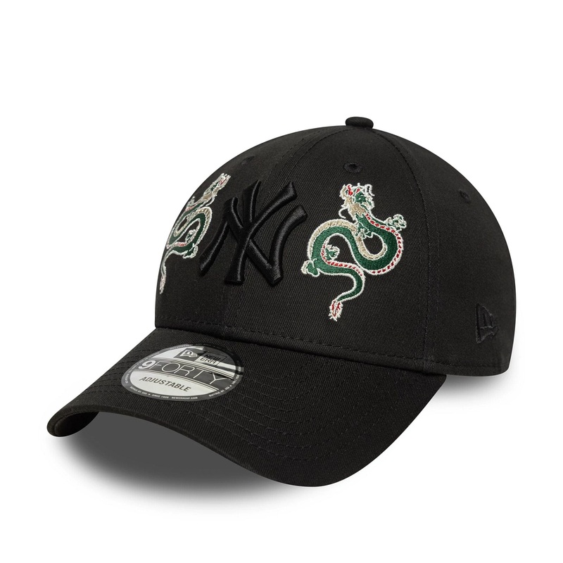 New York Yankees MLB Icon Black 9FORTY Adjustable Cap OSFM