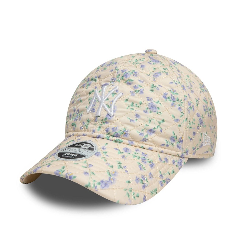 New York Yankees Womens Floral Cream 9TWENTY Adjustable Cap OSFM
